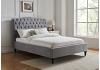 4ft6 Double Roz Light grey fabric upholstered bed frame bedstead 4